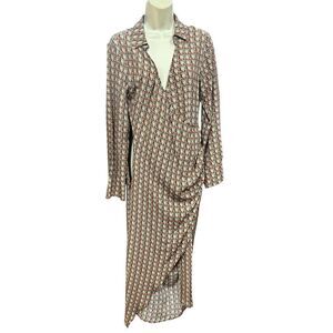 Le Superbe Faux Wrap Dress in Geometric Print NWT Size 4